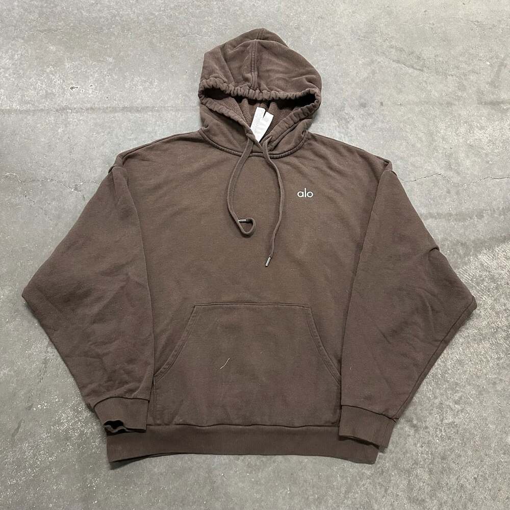 Alo Yoga Accolade Pullover Hoodie Size L Oversized Logo Sweatshirt